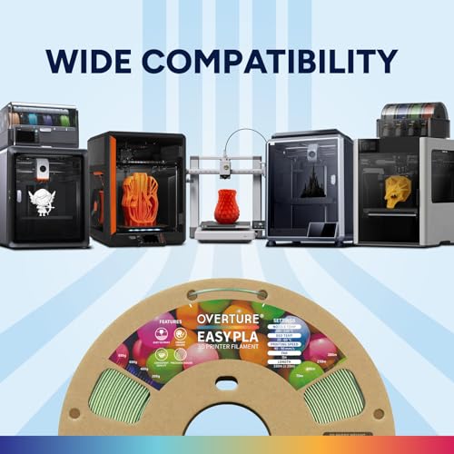 Image of OVERTURE Easy PLA 1.75mm 3D Printer Filament, 1kg Cardboard Spool (2.2lbs), Dimensional Accuracy + /- 0.03mm, Fit Most FDM Printer (Shimmer Bronze)