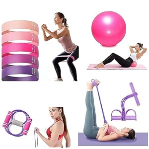 PILATES RESISTANCE BAND -PILATES BAR, Yoga Band, Pilates Band, Pull Up Band, YOGA Kit, BOOTY Bands, BODY TRIMMER, Waist & Ab Shaper Sit Up Pull ROPE