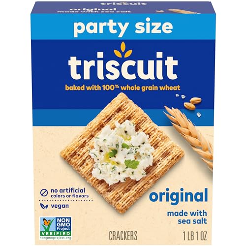 Triscuit Original Whole Grain Wheat Crackers, Vegan Crackers, Healthy Snacks, Lunch Snacks, Party...