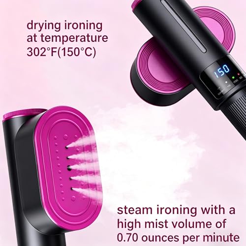 Image of 2 in 1 Travel Steamer Iron for Clothes,1200W Portable Handheld steamer for clothes, One-Button Switch, Fast Heat-Up, Quick Wrinkle Removal, Dry & Steam Ironing,110V(Black)