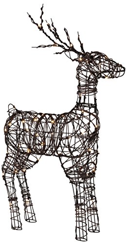 LED Rentier Vixen von Star Trading, Dekolicht Weihnachten aus Draht in Braun für innen und außen, warmweiß, mit Kabel, Höhe: 90 cm, IP44