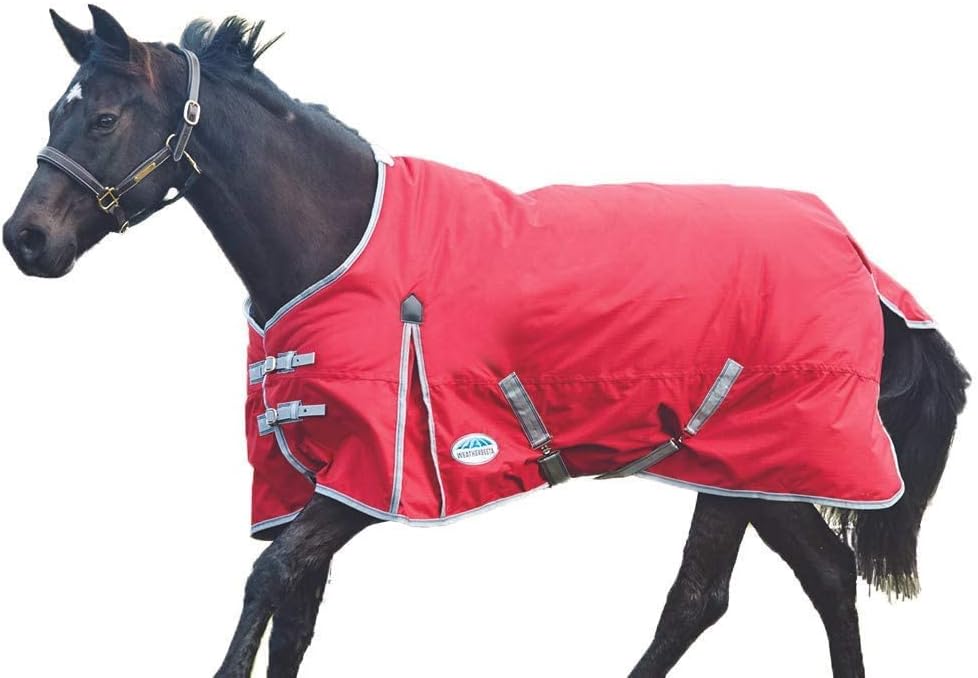 Horse Turnout Blanket, Standard High Neck Blanket, Winter Insulation, Warm Horse Care Rug (Blueberry/Pink 60) (Red/Silver/Navy 66)