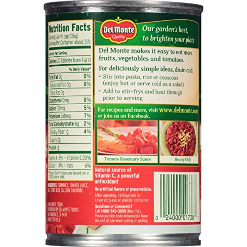 Del Monte Canned Diced Tomatoes With Natural Sea Salt, 14.5 Ounce (Pack Of 12) #TOP3