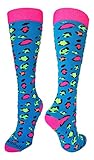 MadSportsStuff Exotic Leopard Over the Calf Socks (Neon Leopard, Small)
