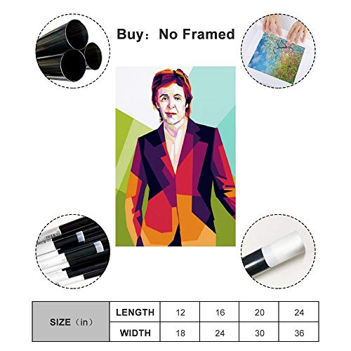ASDYO Paul McCartney Poster sur toile Motif groupe de rock des Beatles 30 x 45 cm - Les Beatles, Paul McCartney, John Lennon, RIngo Starr, George Harrison ASDYO Paul McCartney Poster sur toile Motif groupe de rock des Beatles 30 x 45 cm – Image 3