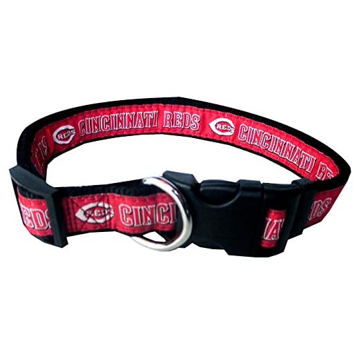 MLB Cincinnati Reds Licensed PET COLLAR- Heavy-Duty, Strong, and Durable Dog Collar. Available in 29 Baseball Teams and 4 Sizes