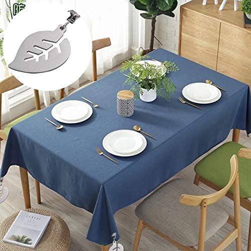 SUBZHAOYI Set of 4 Tablecloth Weights with Clips Stainless Steel Leaf Shape Tablecloth Clips for Indoor and Outdoor Use