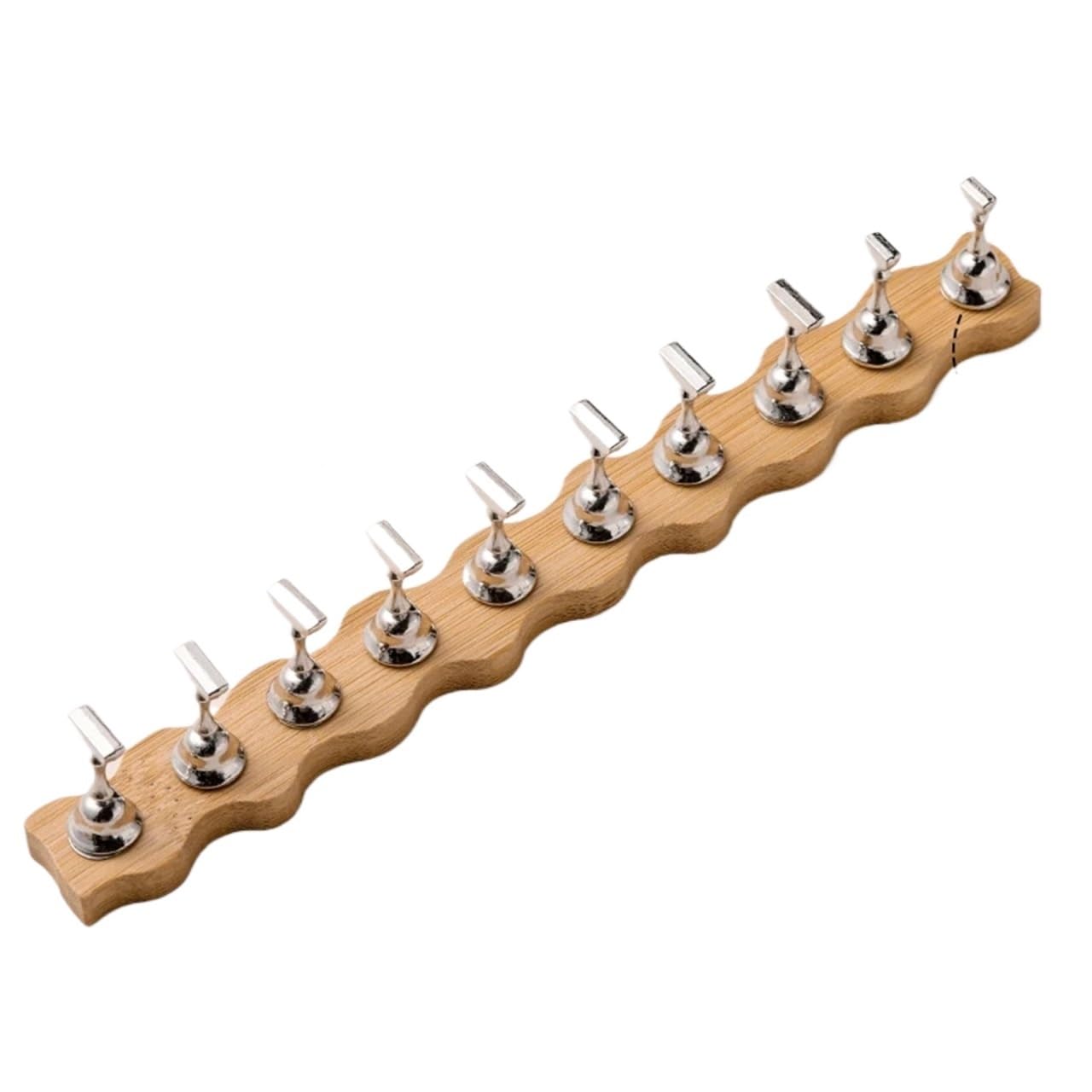 Nail Stand 2sets wooden minimalist style, nail holder, metal finger, plate, armor wearer(Color08)