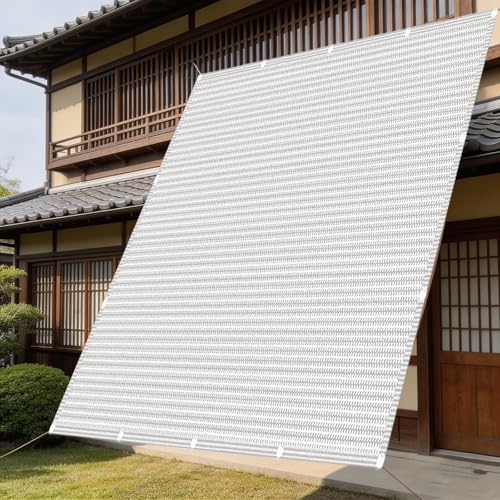 Voile d'ombrage de haute densité rectangulaire blanc pour grand patio - 2