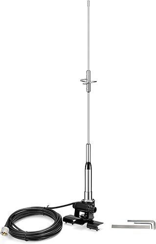 Miniatura 8 de Bingfu Antena de radio móvil de alta ganancia VHF UHF de doble banda 136-174MHz 400-470MHz Antenas antioxidantes con soporte fijo de montaje en