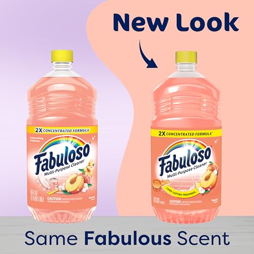 Image of Fabuloso 2X Multi-Purpose Cleaner, No Rinse Floor Cleaner, Long-Lasting Freshness, Peach Scent, 56 fl oz