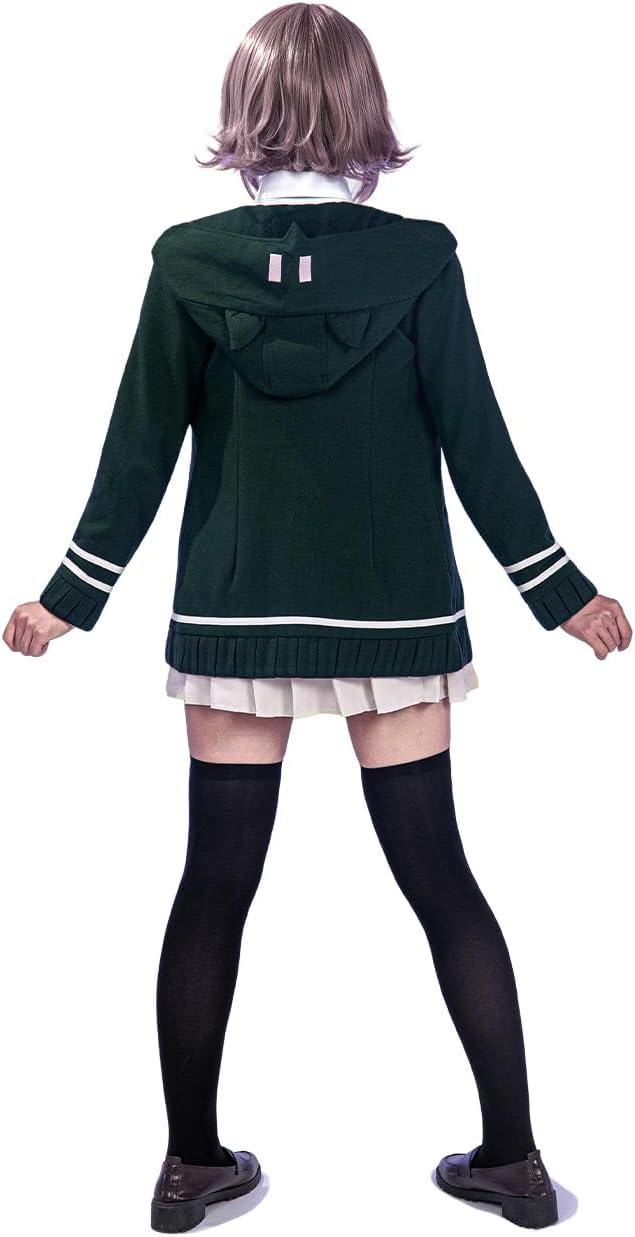 OSIAS Women Anime Game Chiaki Nanami Cosplay Costume with Adjustable Waist and Airplane Headwear - Image 3