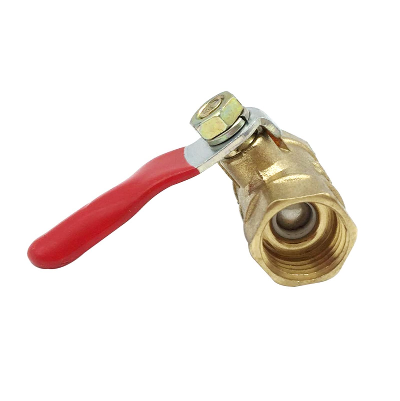 Válvula neumática 1/4 '' 3/8 1/2 BSP Rosca hembra Mini válvula de bola Conector latón Junta cobre Adaptador acoplador Agua, aire(1/8 Inch)