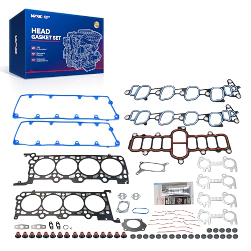 Image of KAX Engine Cylinder Head Gasket Set Compatible with Ford F-150 E-150 2004-2008, Mercury Grand Marquis /Crown Victoria 2004-2011, E-250 Town Car Explorer, Head Gasket Kit, OE# HS9792PT-8, HS9792PT-9