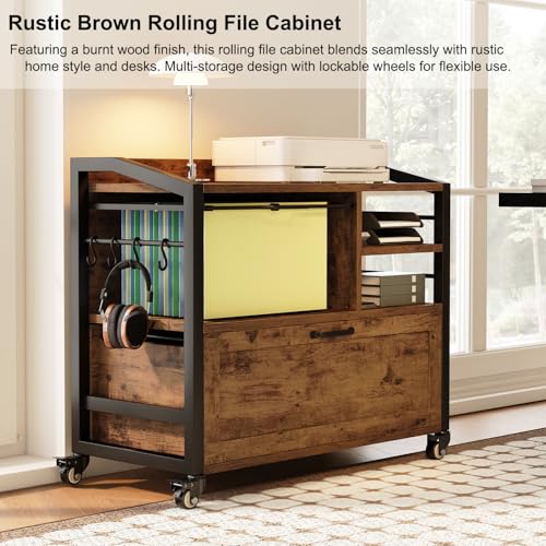 Armoire de rangement mobile HSH chêne marron rustique 84 cm