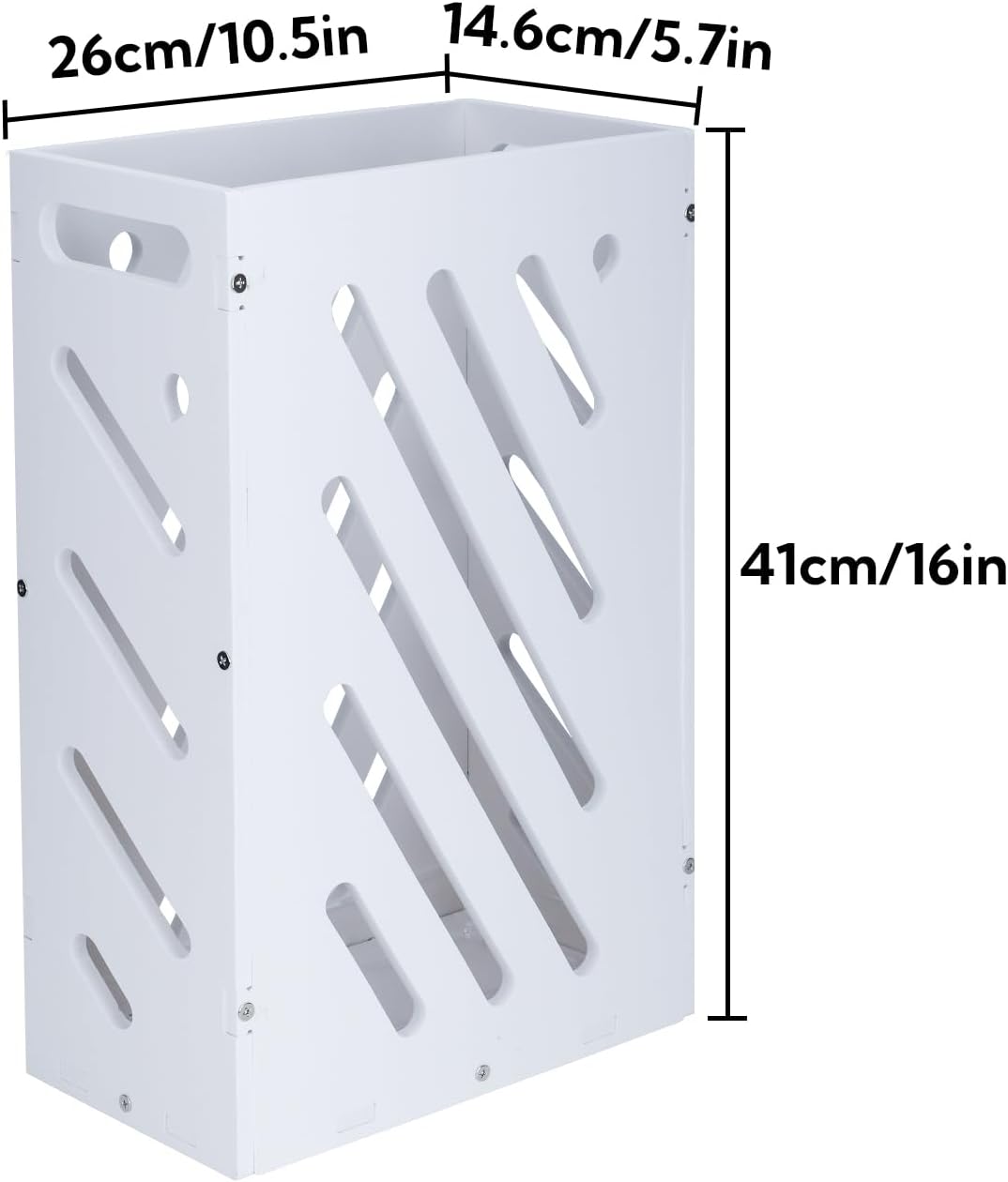White Rectangle Umbrella Organizer, Umbrella Stand for Entryway, Storage Bin Freestanding for Home, Office, Hotel