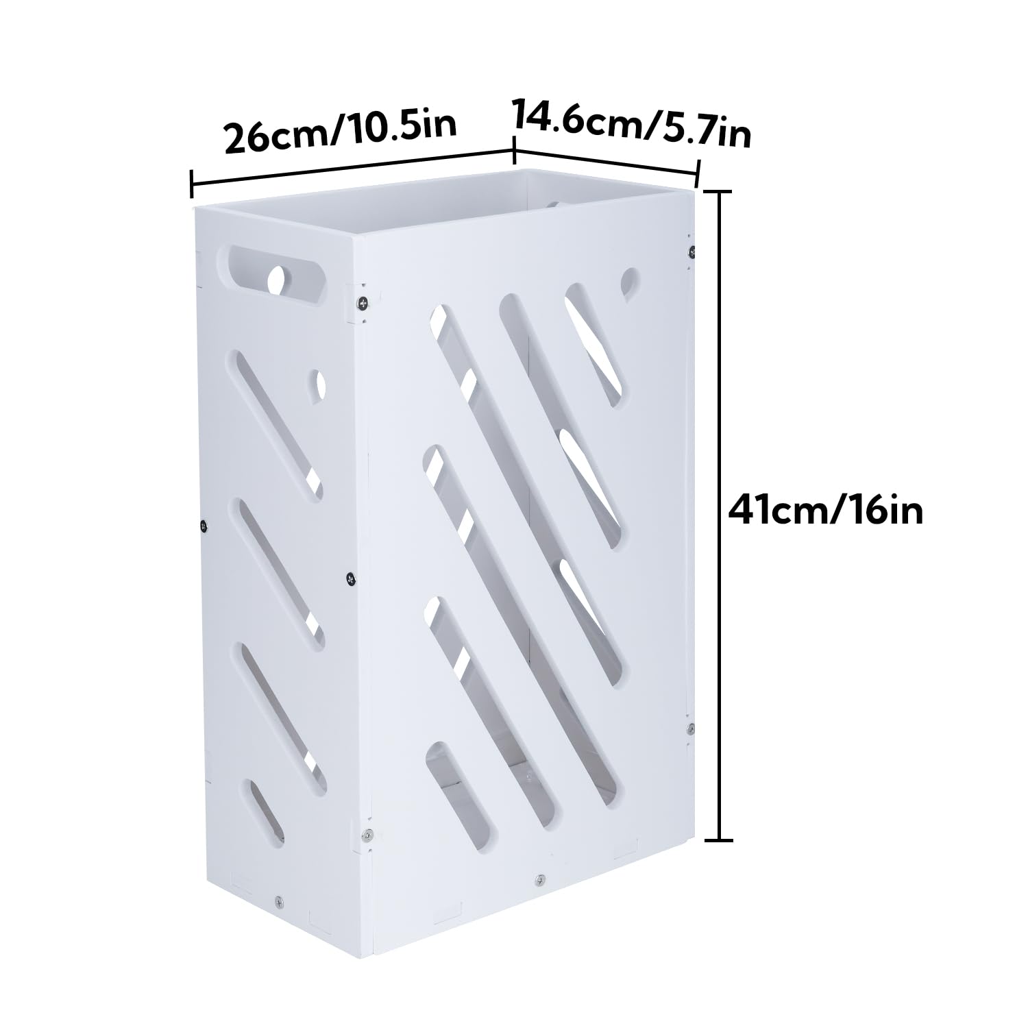 lokubond White Rectangle Umbrella Organizer, Umbrella Stand for Entryway, Storage Bin Freestanding for Home, Office, Hotel