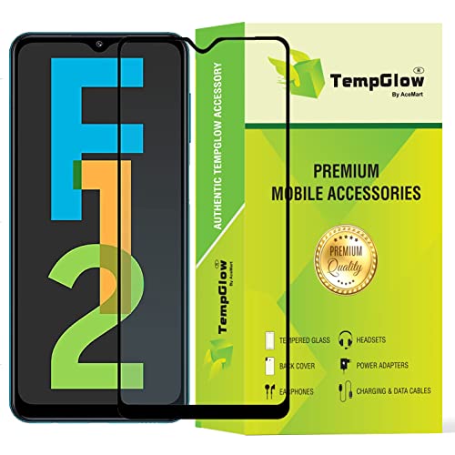 Image of Screen Protector for Samsung Galaxy F12 | M12 | A12 (Black) Tempered Glass Edge-to-Edge 6D Screen Guard With Installation Kit