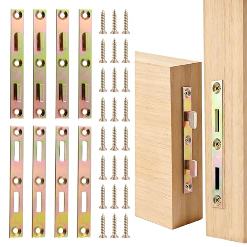 BTSMYRRH Bed Rail Fasteners 5 Inch Heavy Duty Set of 4 Bed Rail Brackets for Wood Bed Frames Zinc Coated Steel Mortise Bed Frame Hardware
