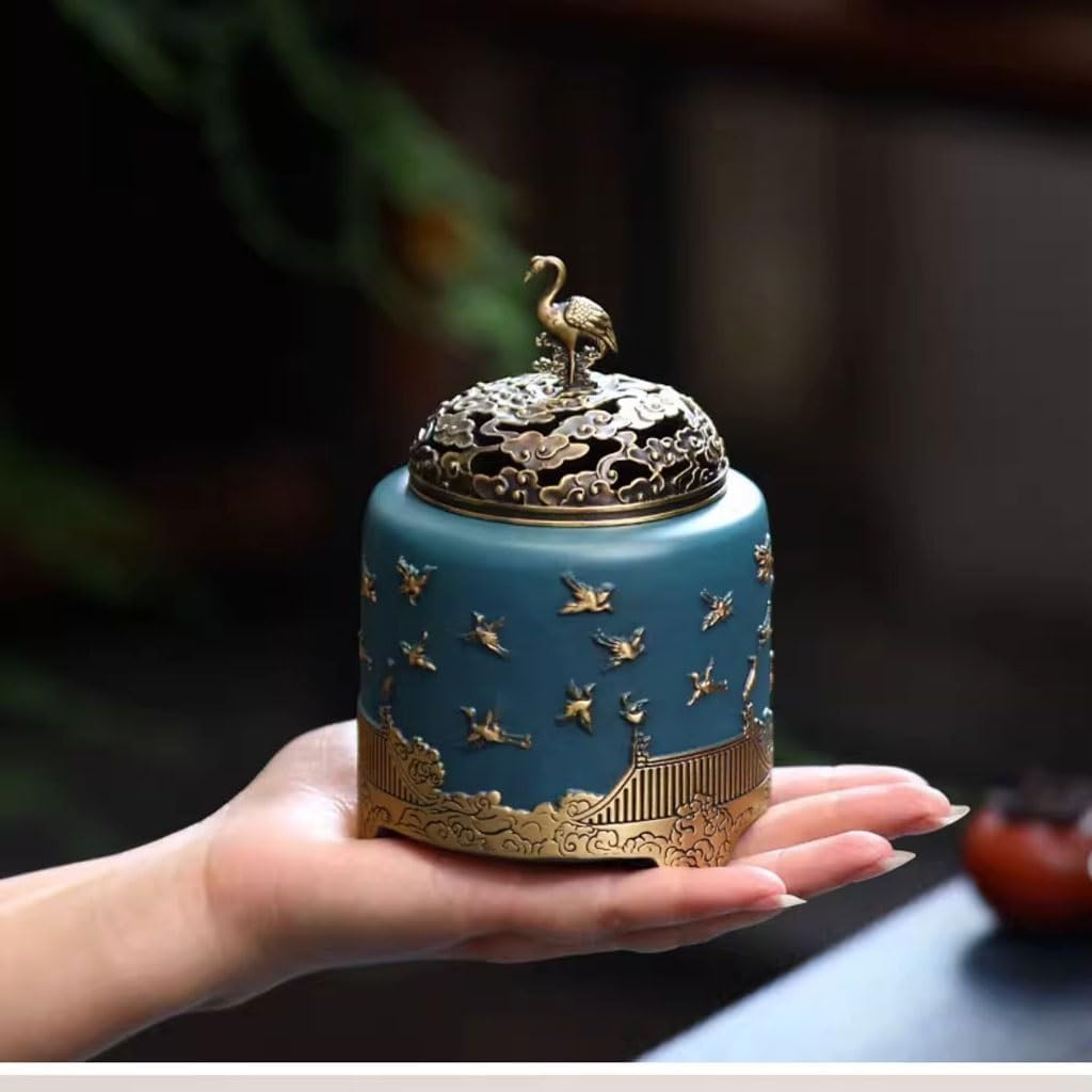 Incense Stick Holder Incense Burner Brass Creative Plate Aromatherapy Burner Chinese Tea Table Living Room Entrance Decoration Incense Holder for Sticks