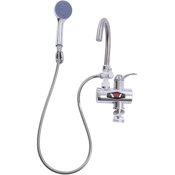 Elektrischer Wasserhahn 14.5 * 23 * 29cm LCD Sofort Heizung Durchlauferhitzer Armatur mit Dusche f r K che Bad Schlafzimmer [Energieklasse B]