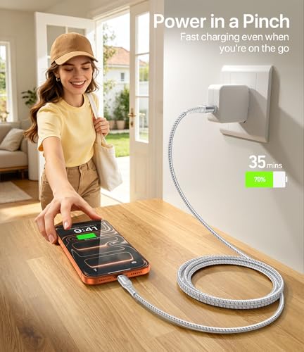 Image of USB C to C Cable 6FT 2Pack, USB C to USB C Cable Fast Charging iPhone USB C