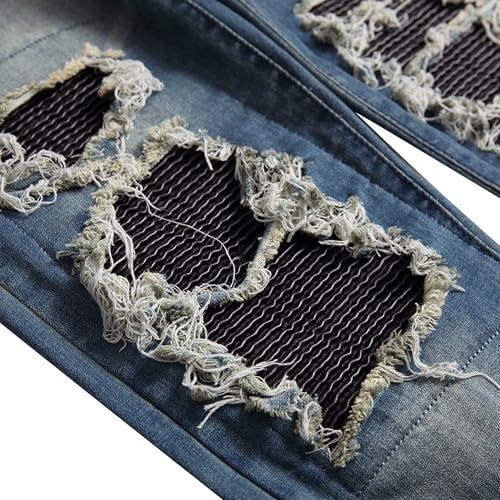 Mens Ripped Jeans with Straight Leg Stylish and Casual Essentials Pants for Trendy,Comfortable Look4