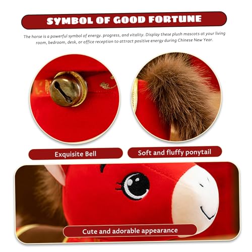 Peluche Cheval Rouge du Zodiaque Chinois de 25 cm pour Décoration de Maison - 6