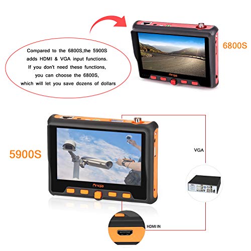 5 MP CCTV Security Camera Tester,5" AHD TVI CVI CVBS CCTV Analog Video Tester,PTZ Contorl &Cable Camera Tester with HDMI Interface(HDMI in)- 5900S