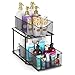 Sorbus 2 Tier Organizer Baskets with Mesh Sliding Drawers —Ideal Cabinet, Countertop, Pantry, Under the Sink, and Desktop Organizer for Bathroom, Kitchen, Office, etc.—Made of Steel (Black)