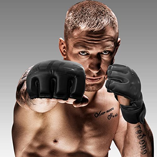 Mma Gloves For Men & Women,Boxing Gloves For Punching Bag,Sparring,Training,Muay Thai,Mma,Martial Arts Bag Gloves,Kickboxing Half Mitts Gloves With Open Palms #TOP4
