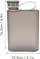 Vista 5 de CHICIRIS Botella de agua plana, 13.4 onzas líquidas, transparente, A5, a prueba de fugas, rectangular, para deportes al aire libre, gimnasio, Gris