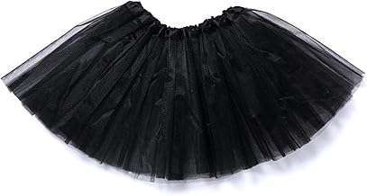 Tutu Skirt for Girls, Tulle Skirt for Ballet 3 Layers Elastic Princess Costume Carnival 30 cm Long One Size