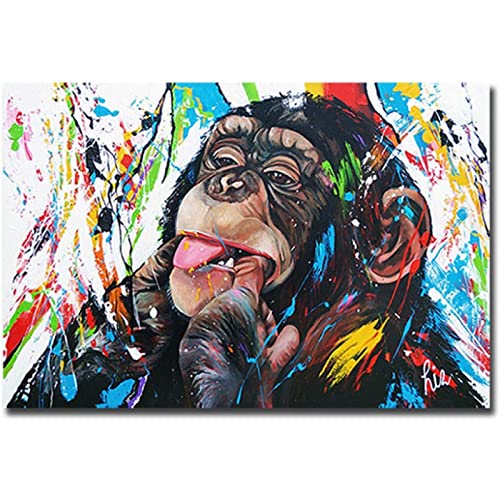 GSHRED Graffiti bonito macaco pintura sobre tela colorido póster impresso e fotos de parede para sala de estar DéCor sem moldura 30 × 40 cm