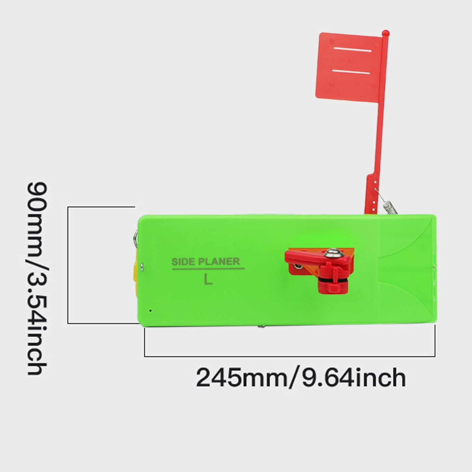 Green Planer Boards for Fishing, Inshore Off Shore Trolling Dragging Crappie Planer Boards Kits with Flag, Quick Grip Snap for Trolling Boat Fishing Towing Tool