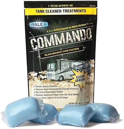 Walex CMDOBG Commando Black Holding Tank Cleaner Drop-Ins, Ocean Mist Scent (1 Year Supply)