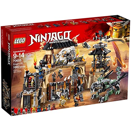 LEGO NINJAGO Masters of Spinjitzu: Dragon Pit 70655 Ninjago Toy Building Kit with Green Dragon Model, Ninja Action Battle Playset for Kids (1660 Pieces)