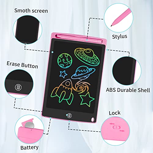 HOMESTEC-Colourful-LCD-Writing-Tablet85-inch-Drawing-Board-Graphic-Tablet-Lock-Key-Handwriting-Doodle-Drawing-Pad-Kids-Toys-Gifts-for-Boys-GirlsPink