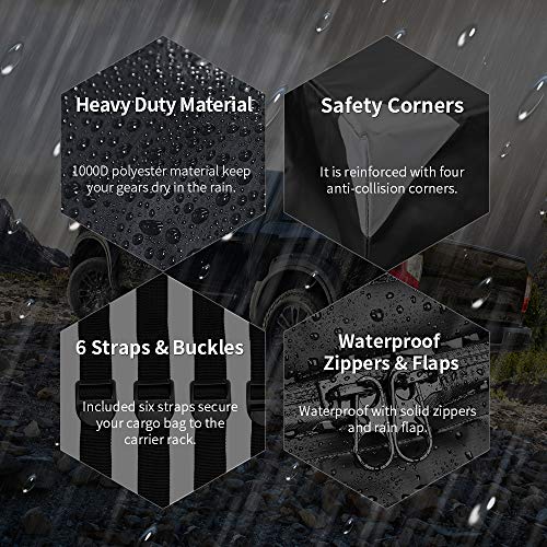 Bougerv Hitch Cargo Carrier Bag Waterproof/Rainproof Hitch Mount Cargo Bag For Car Truck Suv Vans Hitch Trays And Hitch Baskets (48'' L X 20'' W X 22'' H) #TOP2