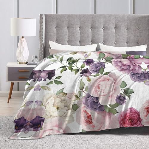 Couverture de voyage flanelle rose plaid canapé lit camping - 5