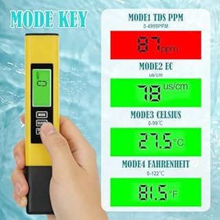 TaimeiMao TDS Tester di Acqua 3 in 1, TDS, EC e Temperatura, Digitale Misuratore Durezza Acqua, Misuratore Acqua Tester, Veloce e Preciso, per dell'Acqua da Bere, Acquario, Piscina