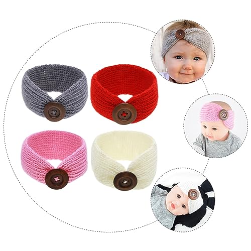 KOMBIUDA 4 Peças Tiara De Malha Para Bebê Faixa De Cabelo Para Crianças Arco De Cabelo Para Bebês El