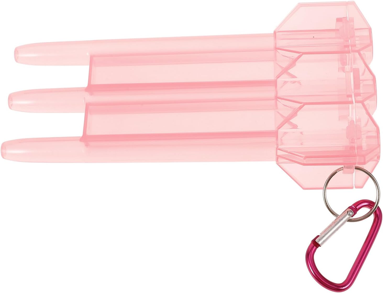 Portable Darts Organizer Case with Lock Buckle, Pink Plastic Carrying Box for Outdoor and Travel, Hardshell Storage Container with Carabiner for Darts Accessories