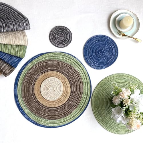 Set de table rond coton lavable pour protéger vos meubles des assiettes chaudes - 6