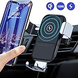 🎅【AUTOMATISCH FESTHALTEN & FLEXIBEL RICHTUNGEN】Sobald das Handy an der Ladestation gelegt wird, hält die Ladestation es per Gewicht automatisch fest, Die Klammer kann von 5,1 cm bis 7,7 cm erweitern, somit verschiedene Qi-Geräte anpassend festgehalten werden können. Das Handy kann man dank des Kugelkopfes noch in alle Richtungen ausrichten . Und mit der Schraube festziehen , sodass es in einem angenehmen Blickwinkel bleibt