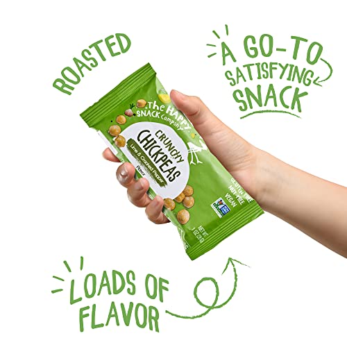 The Happy Snack Company Crunchy Chickpeas Variety Pack 24 X 1 Oz ( Sea Salt & Balsamic Vinegar Flavor And Lime & Cracked Pepper Flavor). 5G Protein & 120 Cals. Gluten,Nut & Dairy Free, Non-Gmo And Vegan. #TOP4
