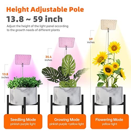 Bstrip Plant Stand With Grow Light, Timer For Grow Lights With Metal Adjustable Plant Stand, Dimmable Full Spectrum Floor Grow Lamp With 13.8-59" Adjustable Pole, 3 Mode Plant Light For Indoor Plants #TOP1