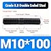 MOUMOUTEN 10pcs M10*100mm Double End Threaded Stud, Grade 8.8 Carbon Steel Black Oxide Finish Equal Long Threaded Rod Bar for Furniture Industrial Maintenance Connection Fasteners