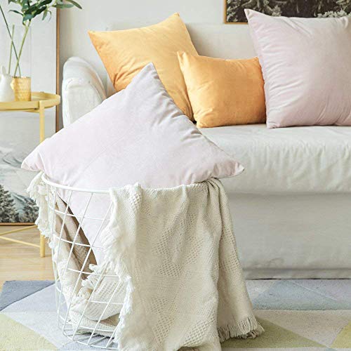 Image of Khooti Velvet Cushion Cover Pack of 1-34 inch x 34 inch / 86 x 86 cm - Wheat - Soft Pillow Covers Cushion Case for Sofa Bedroom Livingroom Chair Car, Cushion Cover