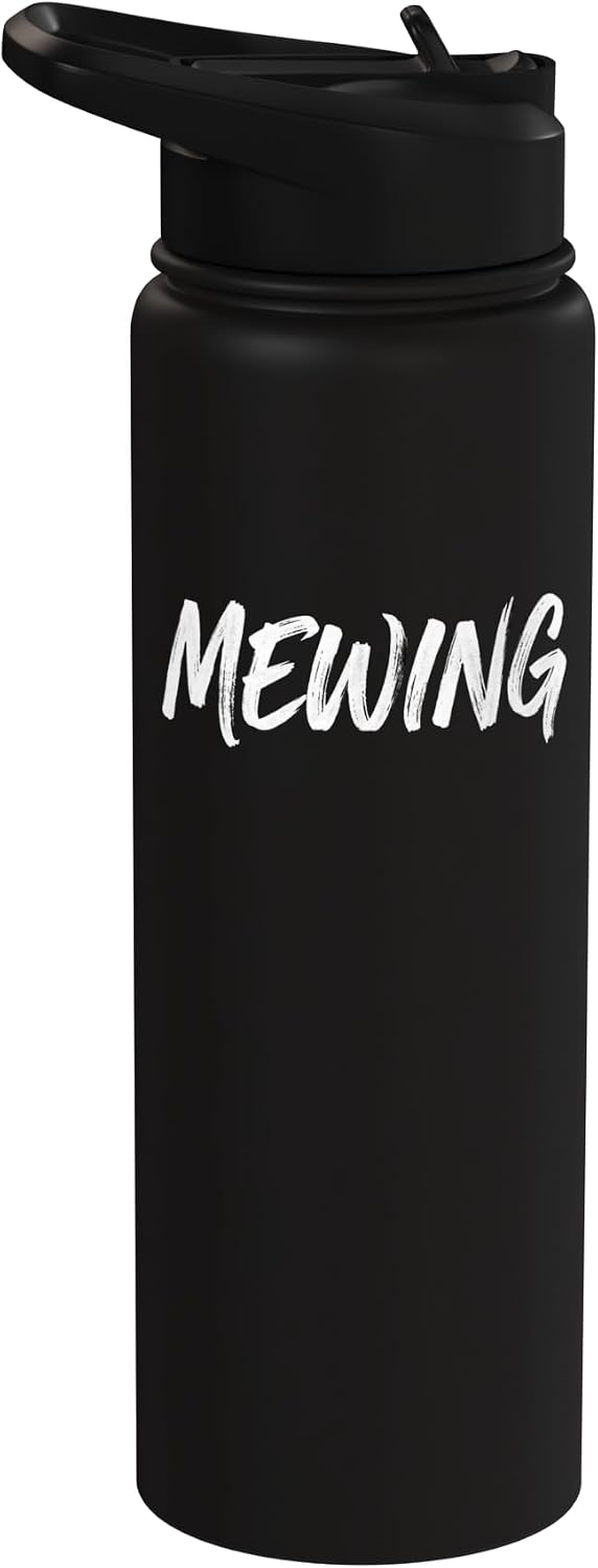 Mewing Master Jawline Definition Viral Internet Culture Stainless Steel Insulated Water Bottle